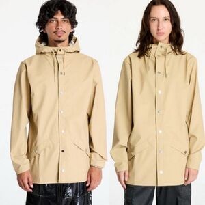 🌻NEW w/tag Rains Water Resistant Rain Jacket in Sand | Unisex Size Large